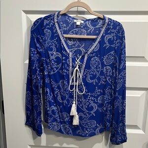 Blue Paisley Women's Top